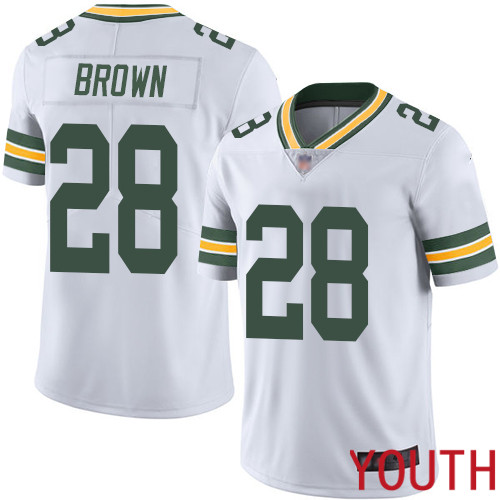 Green Bay Packers Limited White Youth #28 Brown Tony Road Jersey Nike NFL Vapor Untouchable->youth nfl jersey->Youth Jersey